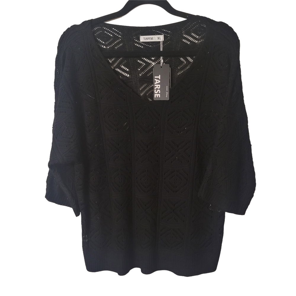 Tarse Women's Black Knot Sweater Size XL